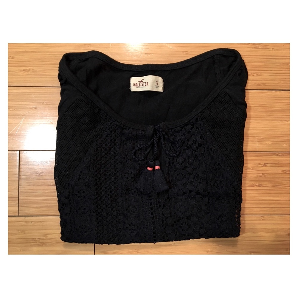 Hollister (S) Navy 3/4 Sleeve Shirt